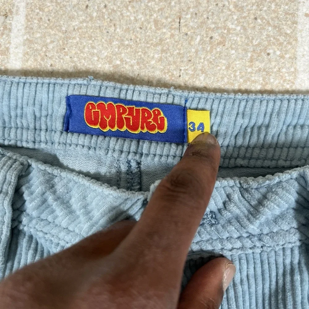 Empyre Corduroy Pants Mens 34x30 Blue Relax Corduroy Baggy Skateboarding Grunge - Picture 6 of 9